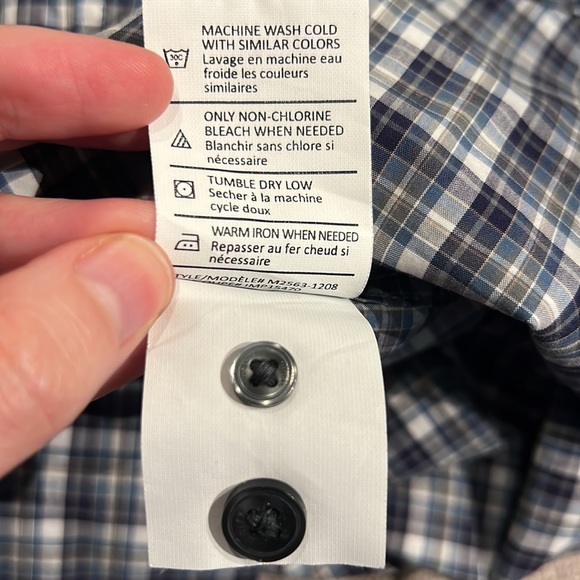 NEW Vince 100% Cotton Men’s Button Down in Black/Grey/White pattern, Size Large - Picture 9 of 10